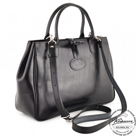  Женская кожаная сумка "Шампань" (черная)
