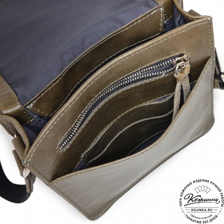 Мужская кожаная сумка "Таллин" (олива)