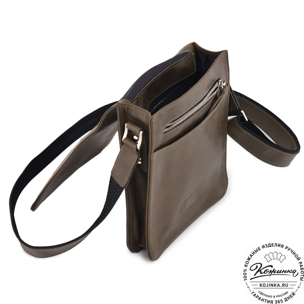 Мужская кожаная сумка "Таллин" (олива)