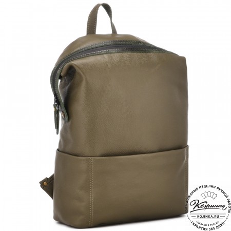 Кожаный рюкзак "Аргентум" (олива) 