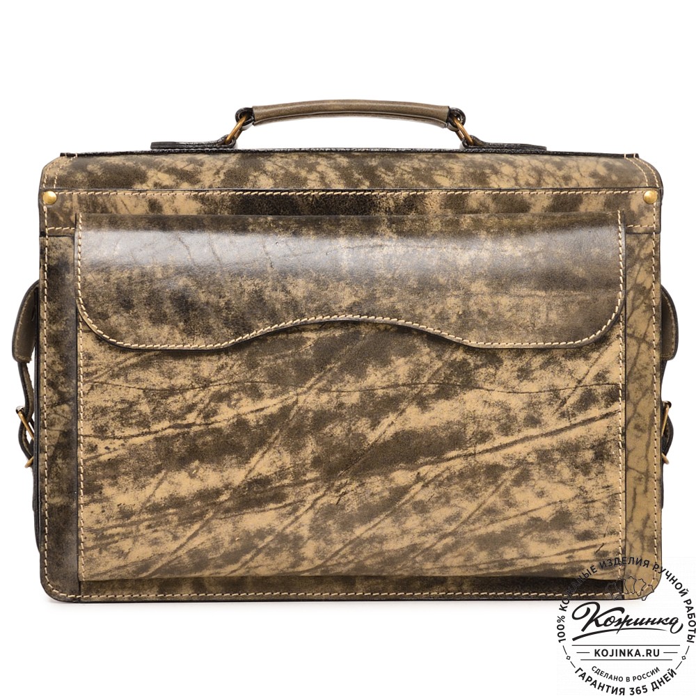 Кожаный портфель-кофр "Адъютант" (пепел глянец) 