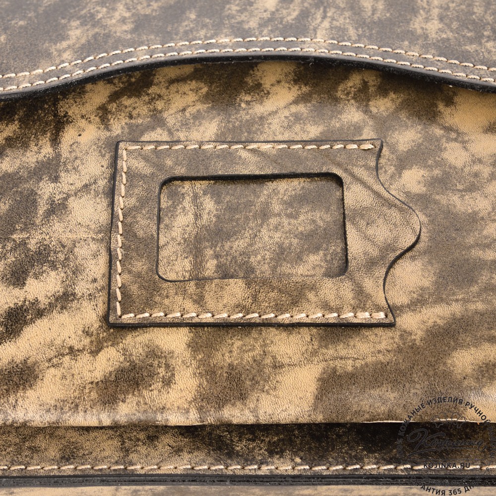 Кожаный портфель-кофр "Адъютант" (пепел глянец) 