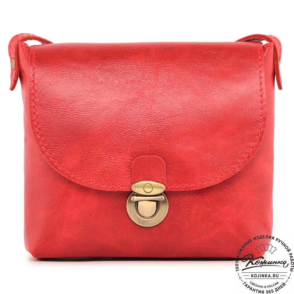  Кожаная сумка "Калифорния Нью" (красная) 