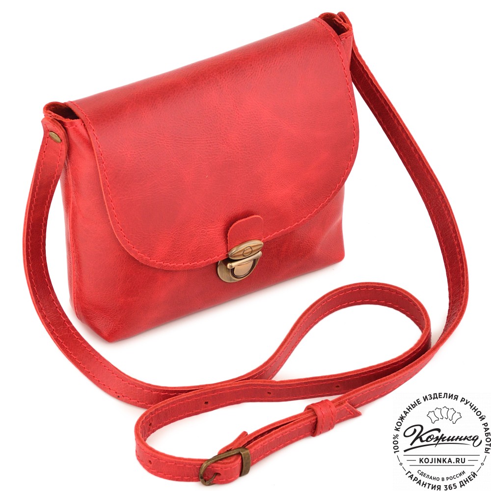  Кожаная сумка "Калифорния Нью" (красная) 