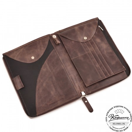 Кожаная папка для документов "Кейптаун" (темно-коричневый антик)