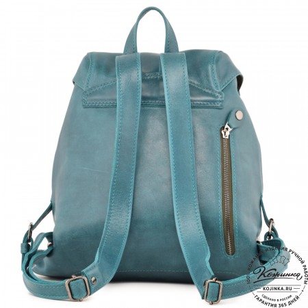  Женский кожаный рюкзак "Паулина" (изумруд) 