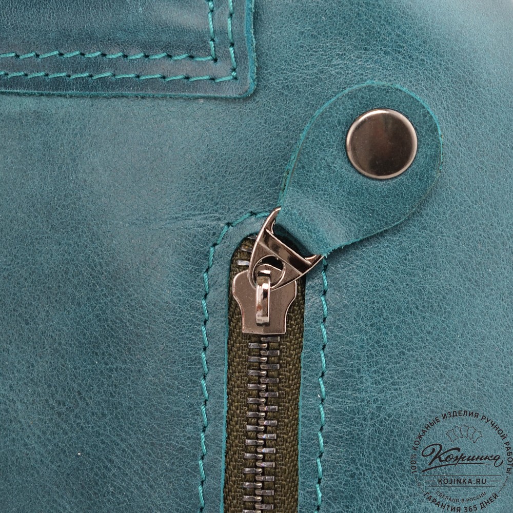  Женский кожаный рюкзак "Паулина" (изумруд) 