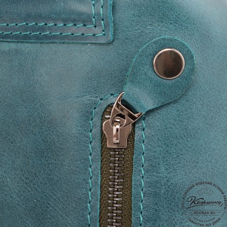  Женский кожаный рюкзак "Паулина" (изумруд) 