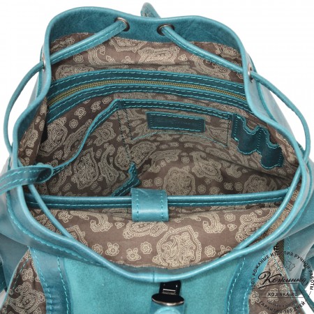  Женский кожаный рюкзак "Паулина" (изумруд) 