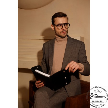 Кожаный ежедневник на кольцах "Джексон" (красный)