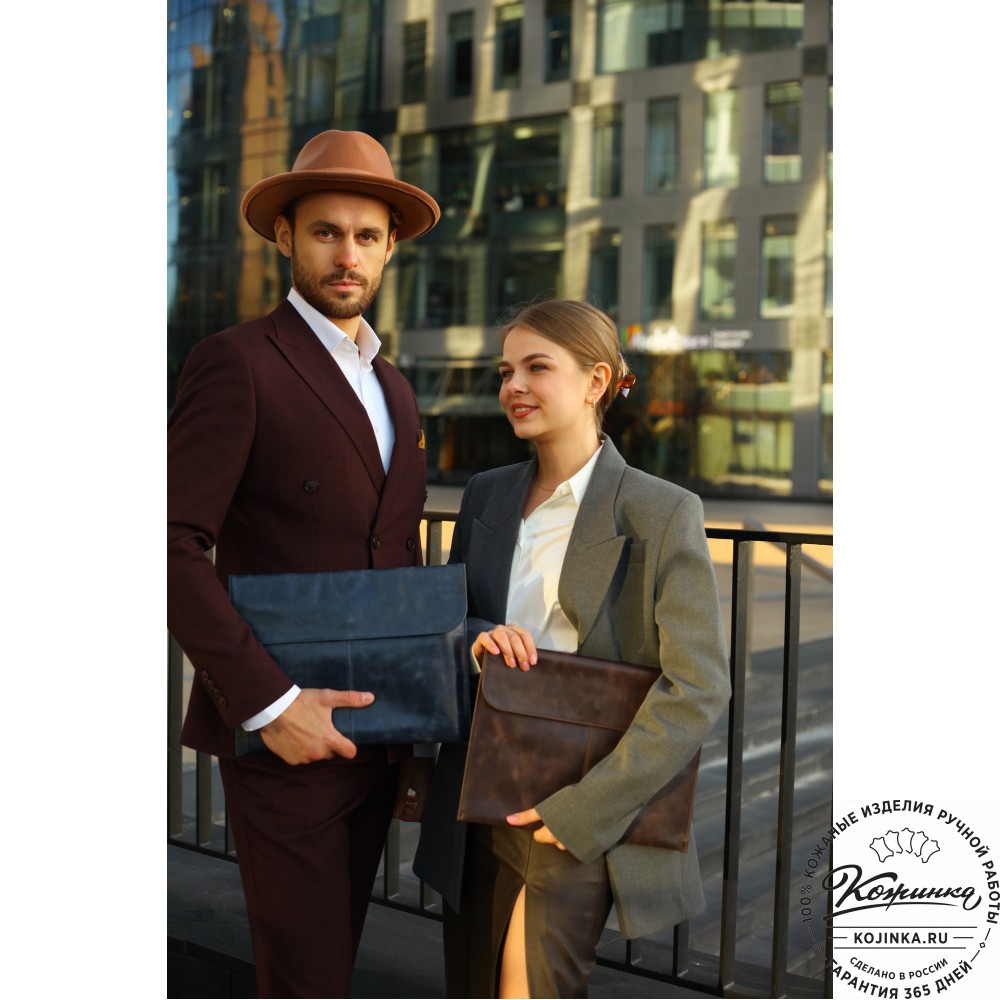 Папка для документов "Линда" (синий антик)