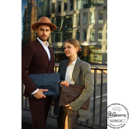 Папка для документов "Линда" (синий антик)