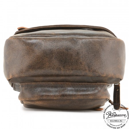  Кожаная сумка на грудь "Аполлон" (коричневая наппа)