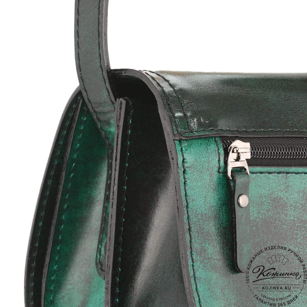 Женская кожаная сумка "Аргентина" (глянец зелёный)