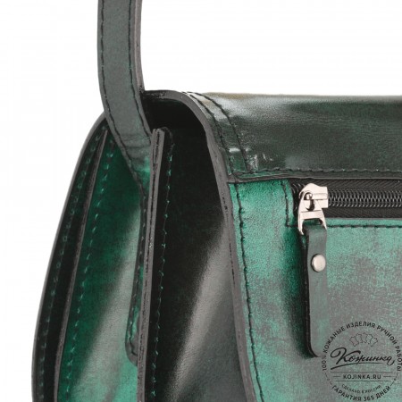 Женская кожаная сумка "Аргентина" (глянец зелёный)