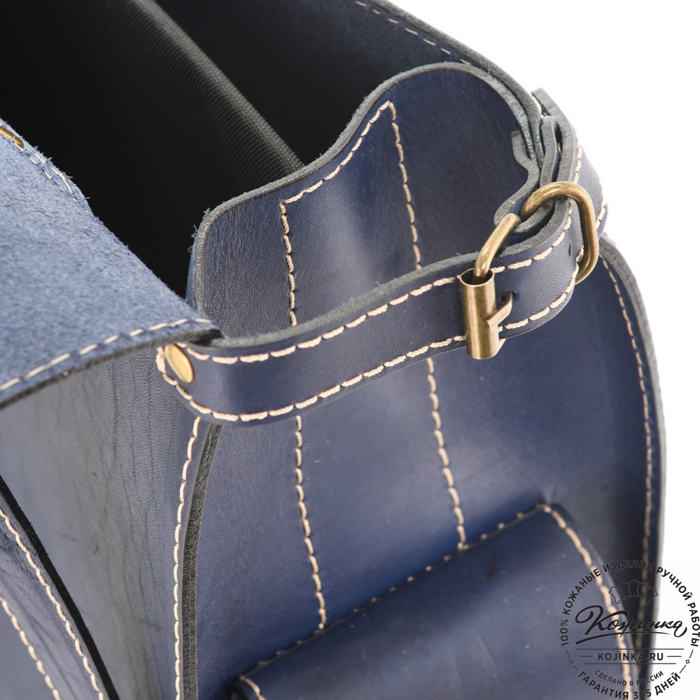 Кожаный ранец "Максимус 3" (синий)