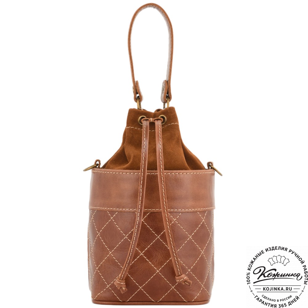 Женская кожаная сумка "Жизель" (коричневый)