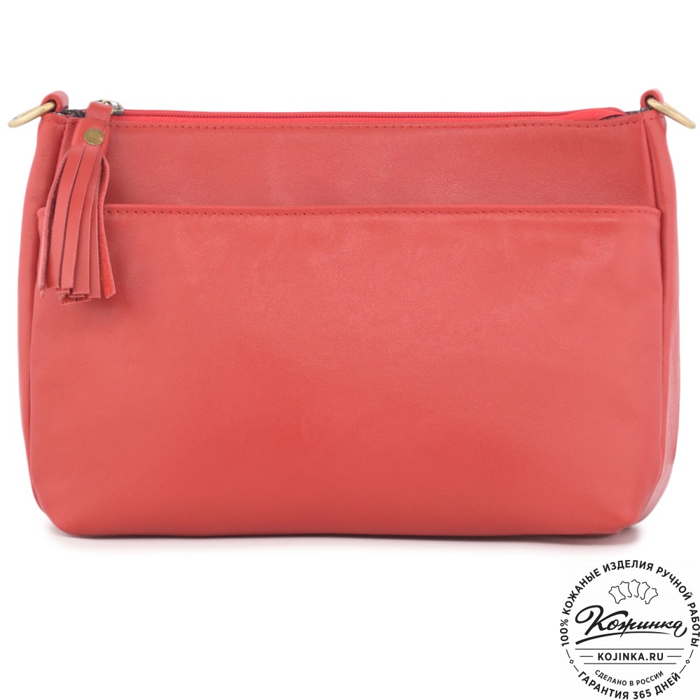 Женская кожаная сумка "Эмма" "Пантера" (красный)