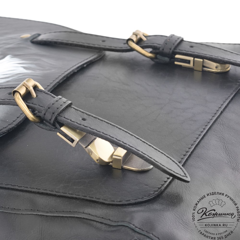 Кожаный рюкзак "Рафаэль""Лев" (черный)