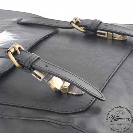 Кожаный рюкзак "Рафаэль""Лев" (черный)