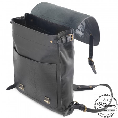 Кожаный рюкзак "Рафаэль""Лев" (черный)