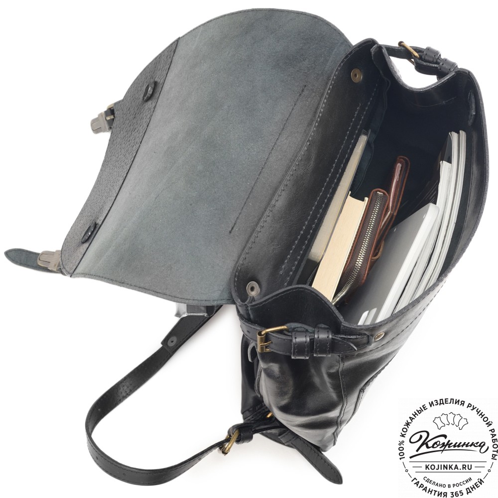 Кожаный рюкзак "Рафаэль""Лев" (черный)