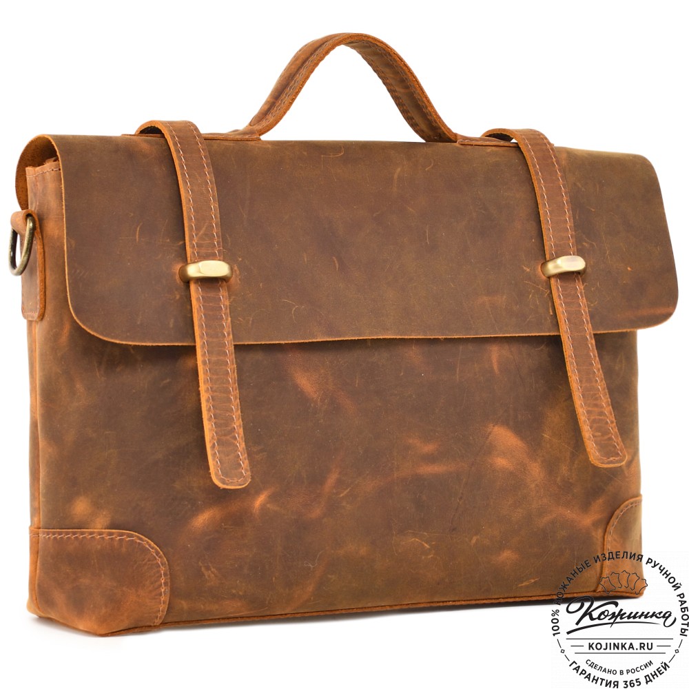  Кожаный портфель "Англетер" (рыжий крейзи)