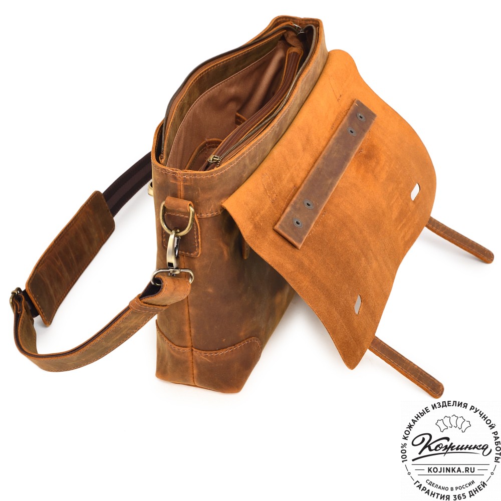  Кожаный портфель "Англетер" (рыжий крейзи)