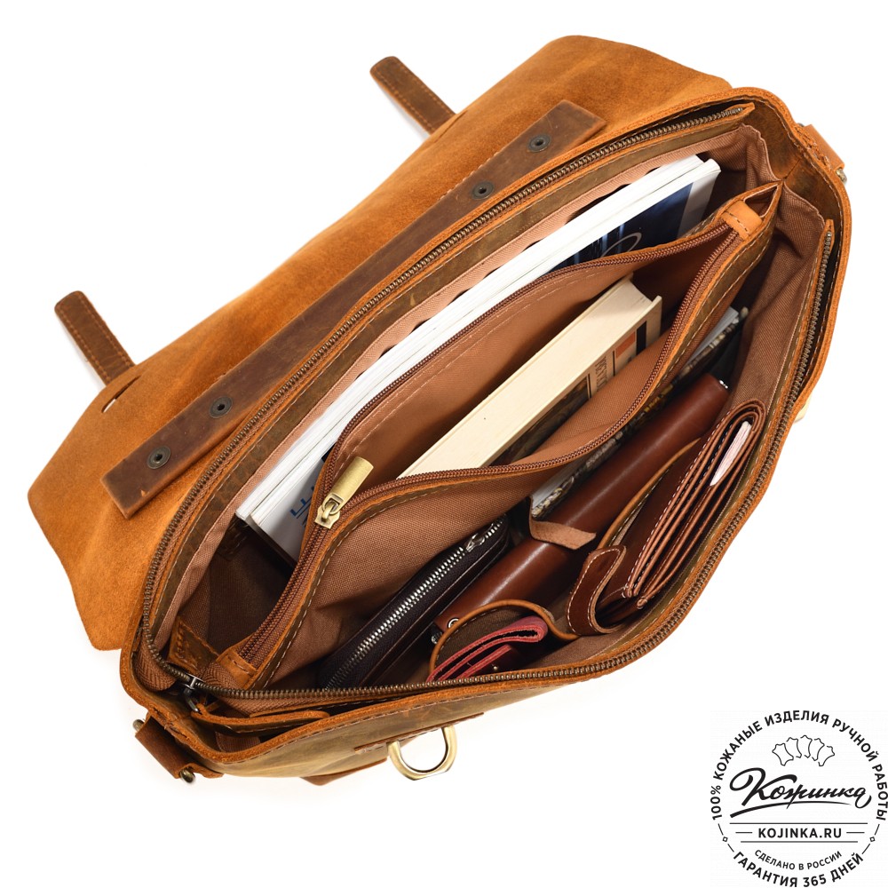  Кожаный портфель "Англетер" (рыжий крейзи)