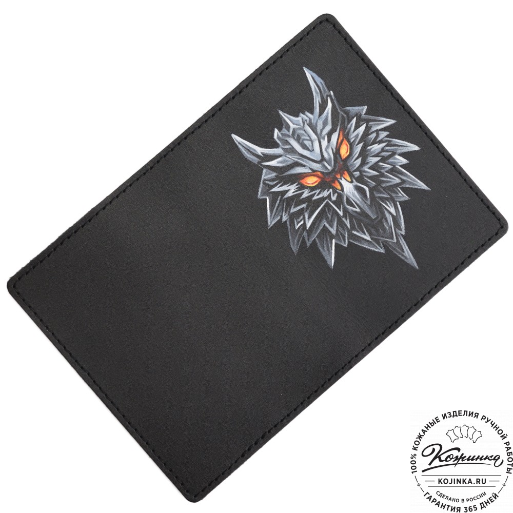 Кожаная обложка на паспорт "Будапешт" "Волк"