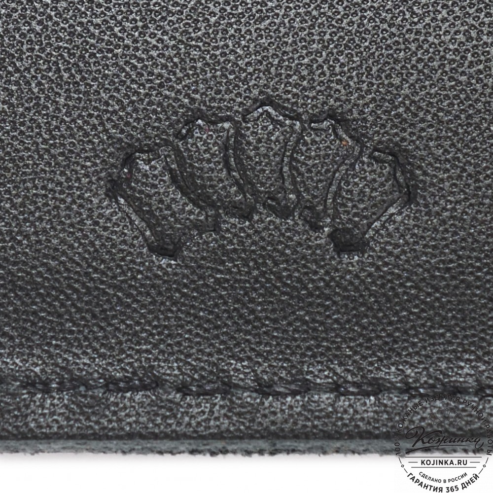  Кожаный бумажник "Рокки" "Волк" (черный)