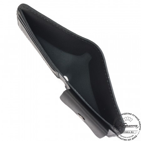  Кожаный бумажник "Рокки" "Волк" (черный)