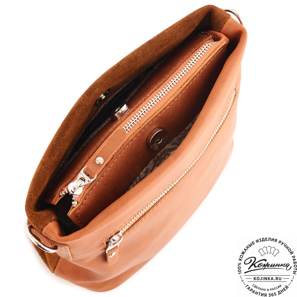  Женская кожаная сумка "Саманта" (рыжий)