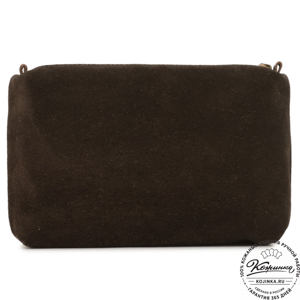 Кожаная косметичка "Лорен" (тёмно-коричневая)
