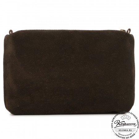Кожаная косметичка "Лорен" (тёмно-коричневая)