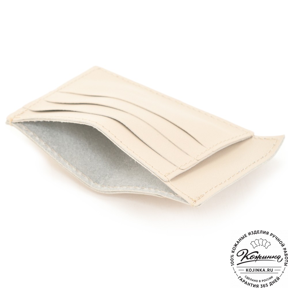 Кожаный футляр для карт "Мэри" (бежевый) 