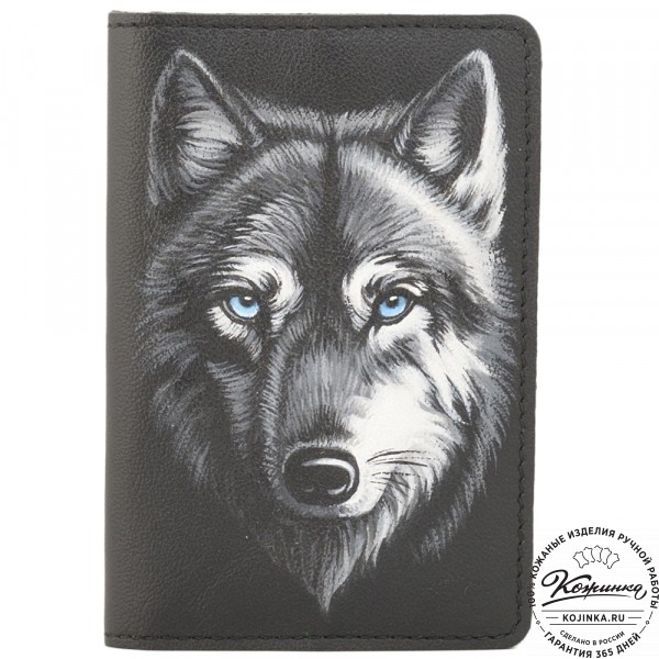 Кожаный бумажник для документов "Неаполь" "Волк". фото 1