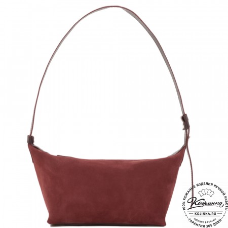 Женская кожаная сумка "Тойс" велюр (бордо)