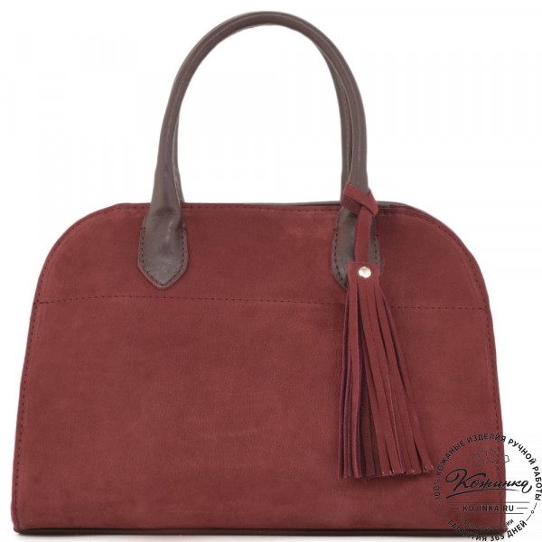 Женская кожаная сумка "Вирджиния" (вишня). фото 1