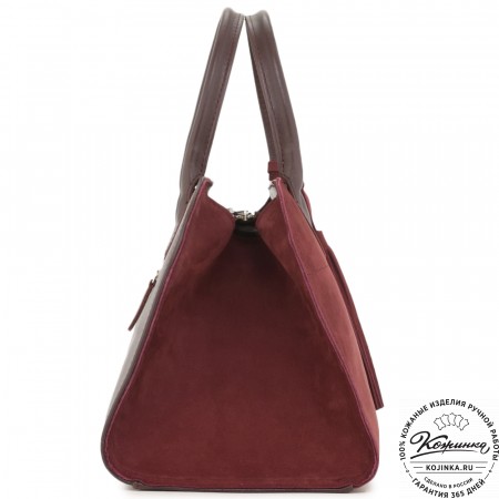 Женская кожаная сумка "Вирджиния" (вишня)