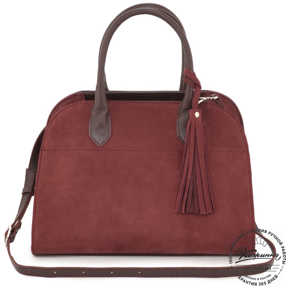 Женская кожаная сумка "Вирджиния" (вишня)