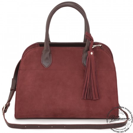 Женская кожаная сумка "Вирджиния" (вишня)
