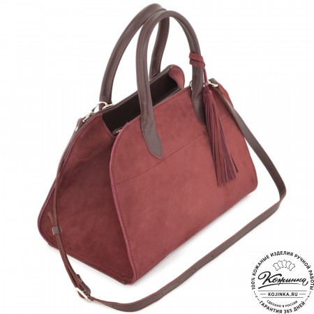 Женская кожаная сумка "Вирджиния" (вишня)