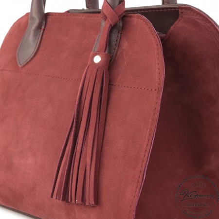 Женская кожаная сумка "Вирджиния" (вишня)