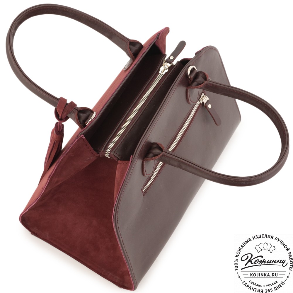 Женская кожаная сумка "Вирджиния" (вишня)