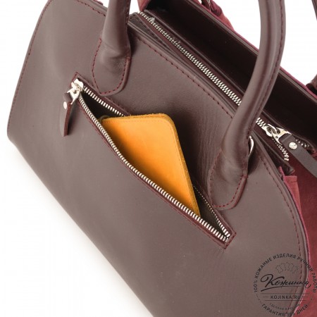 Женская кожаная сумка "Вирджиния" (вишня)