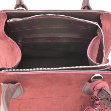 Женская кожаная сумка "Вирджиния" (вишня)