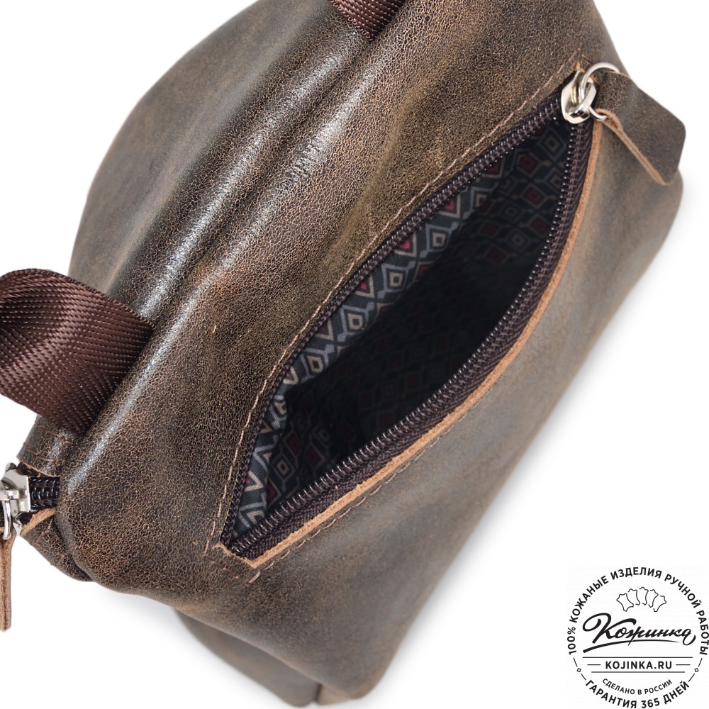 Кожаный несессер "Каспий " (коричневая наппа)