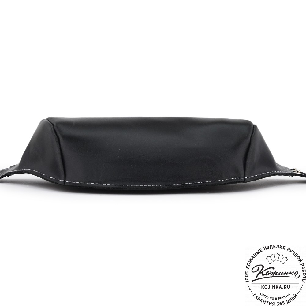 Кожаная сумка на пояс "Марио" (черный)