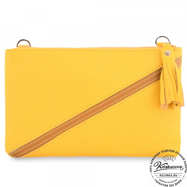 Кожаная сумка "Шарлота" (желтая). фото 1